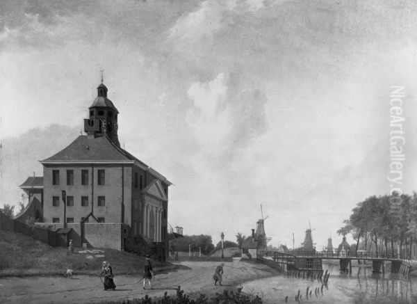 De Baangracht met de Muiderpoort Oil Painting by Jan ten Compe