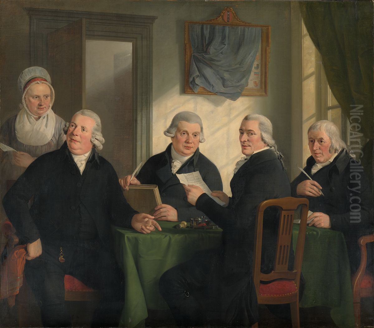 Regents of the Oudezijds Almshouse Oil Painting by Adriaan de Lelie