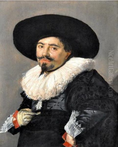 Portrait of a man, possibly Palamedes Oil Painting by Frans Hals