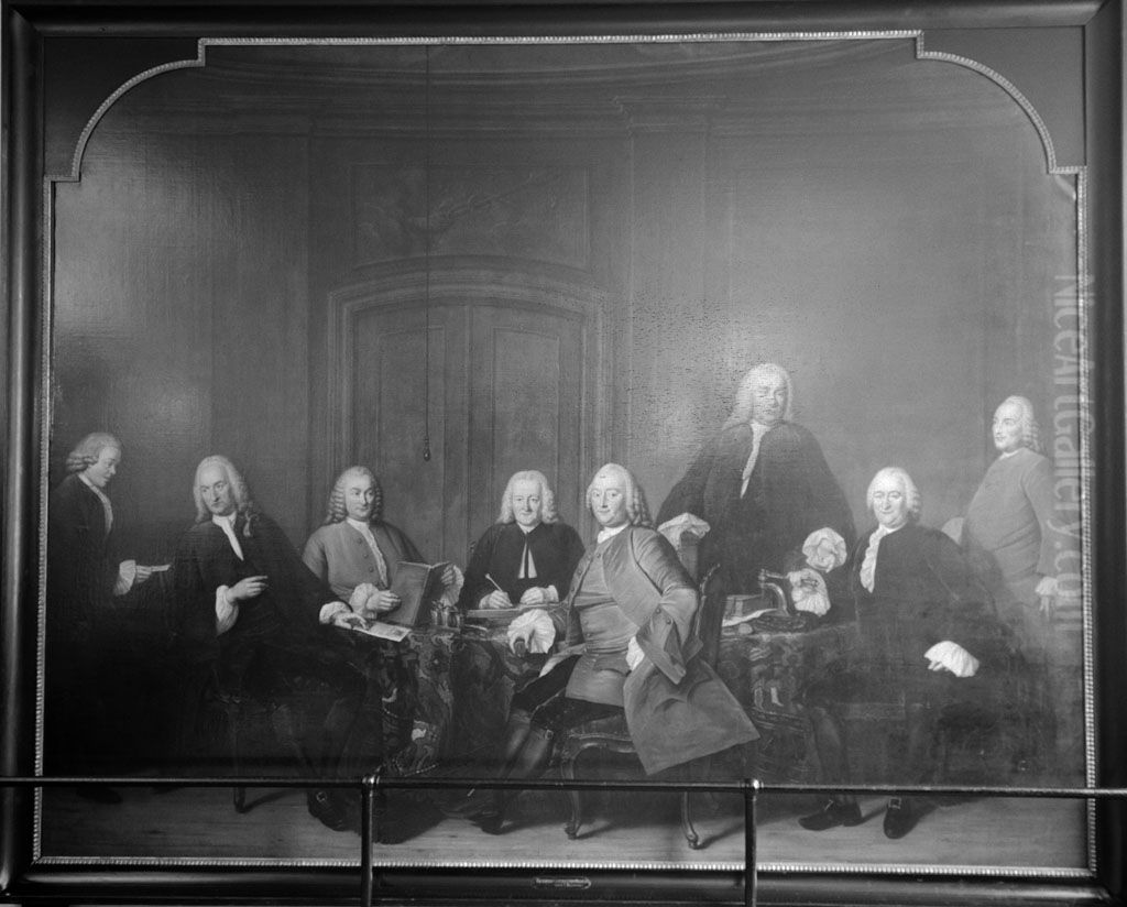 De inspecteurs van het Collegium Medicum Oil Painting by Tibout Regters