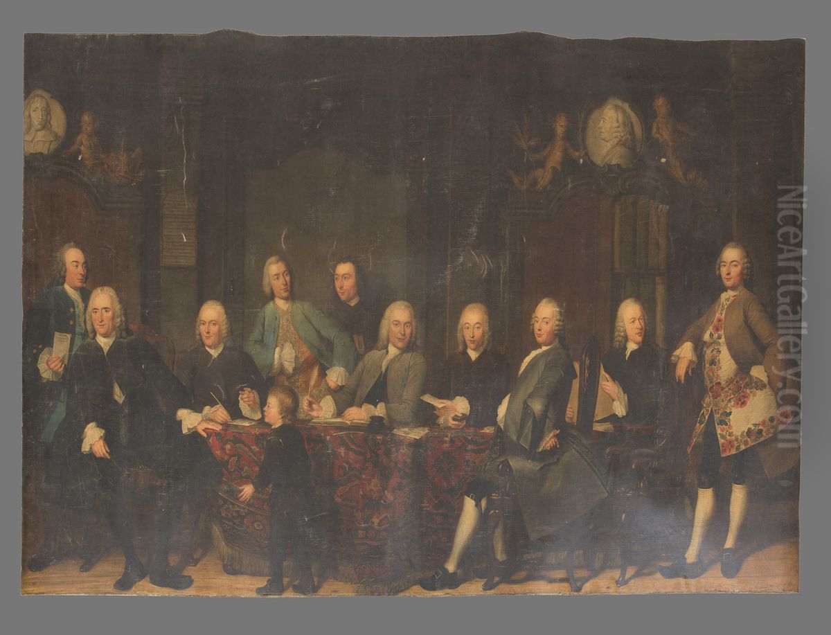 De regenten van het Aalmoezeniersweeshuis Oil Painting by Tibout Regters