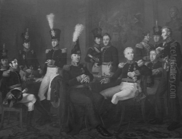 Krijgsraad der schutterij te Amsterdam in het jaar 1826 Oil Painting by Louis Moritz