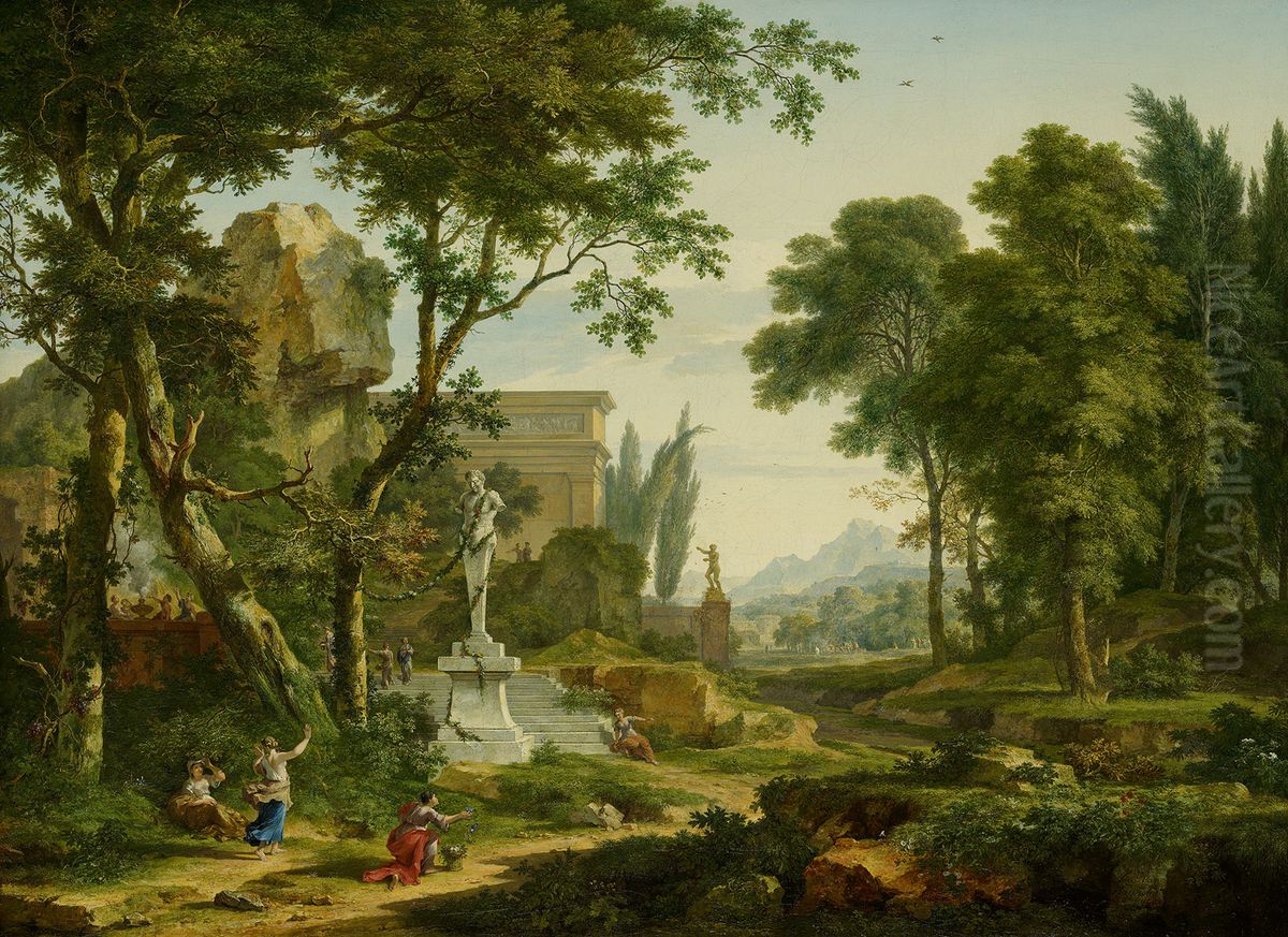 Arcadian landscape Oil Painting by Jan Van Huysum