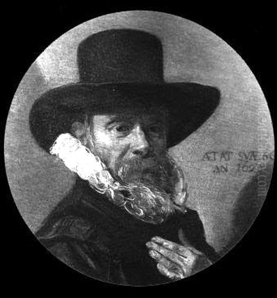 Portrait of mogelijk Theodorus Schrevelius (1572-1653) Oil Painting by Frans Hals