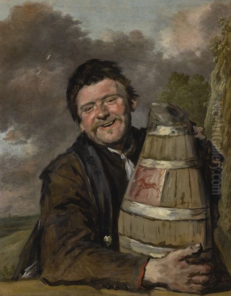 Man with a beer jug Oil Painting by Frans Hals
