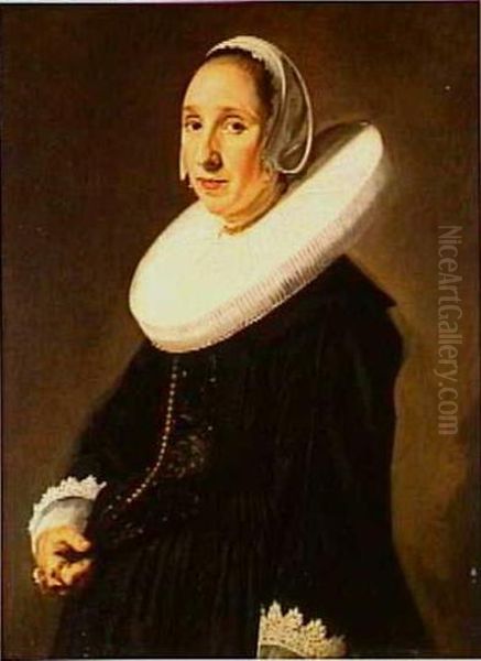 Portrait of an unknown woman Oil Painting by Frans Hals