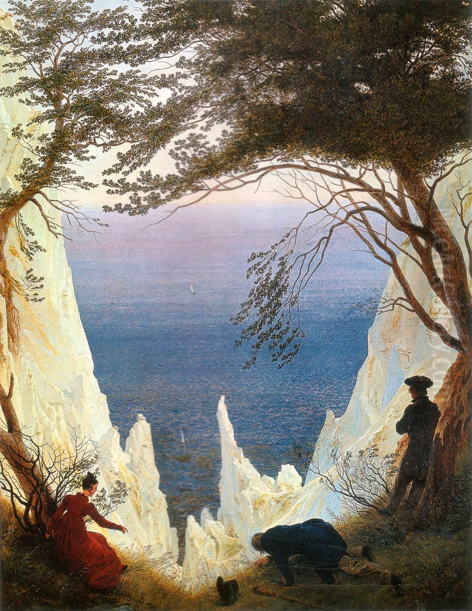 Chalk Cliffs at Ruegen Oil Painting by Caspar David Friedrich