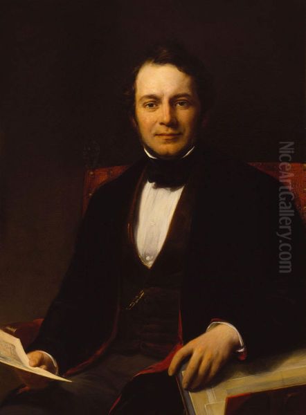 Portrait of Carel Joseph Fodor (1801-1860).[1] Oil Painting by Jan Willem Pieneman