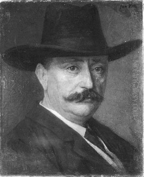 Johan Messchaert (1857 - 1922) zanger Oil Painting by Jan Veth