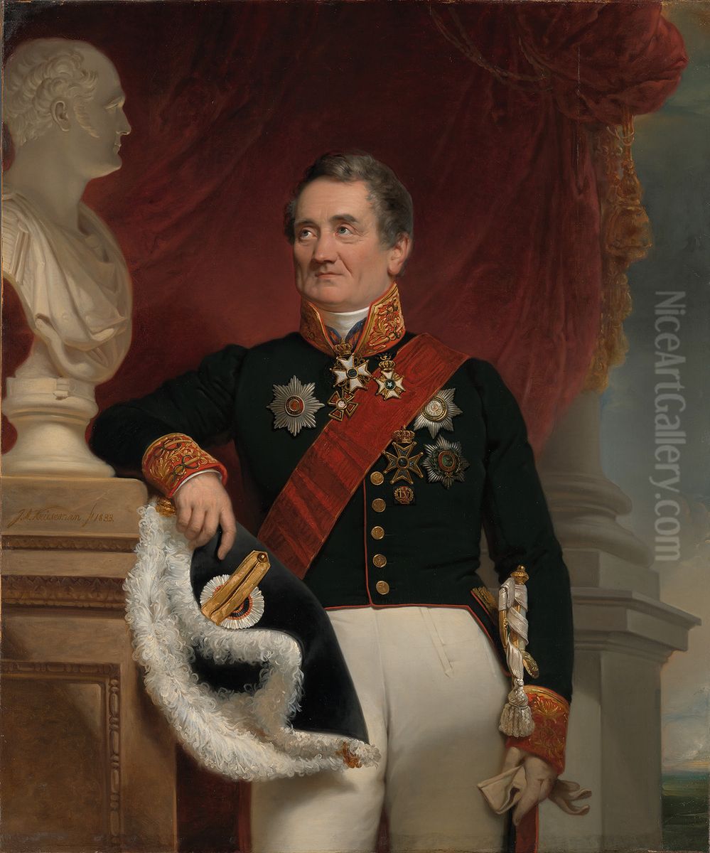 J.C. de Brunet (?-1861), consul-generaal van Rusland te Amsterdam Oil Painting by Jan Adam Kruseman