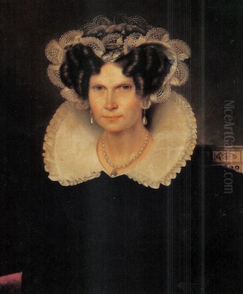 Portret van Frederica Louisa Wilhelmina van Pruisen (1774-1862). Echtgenote van koning Willem I Oil Painting by Jan Baptist Van Der Hulst