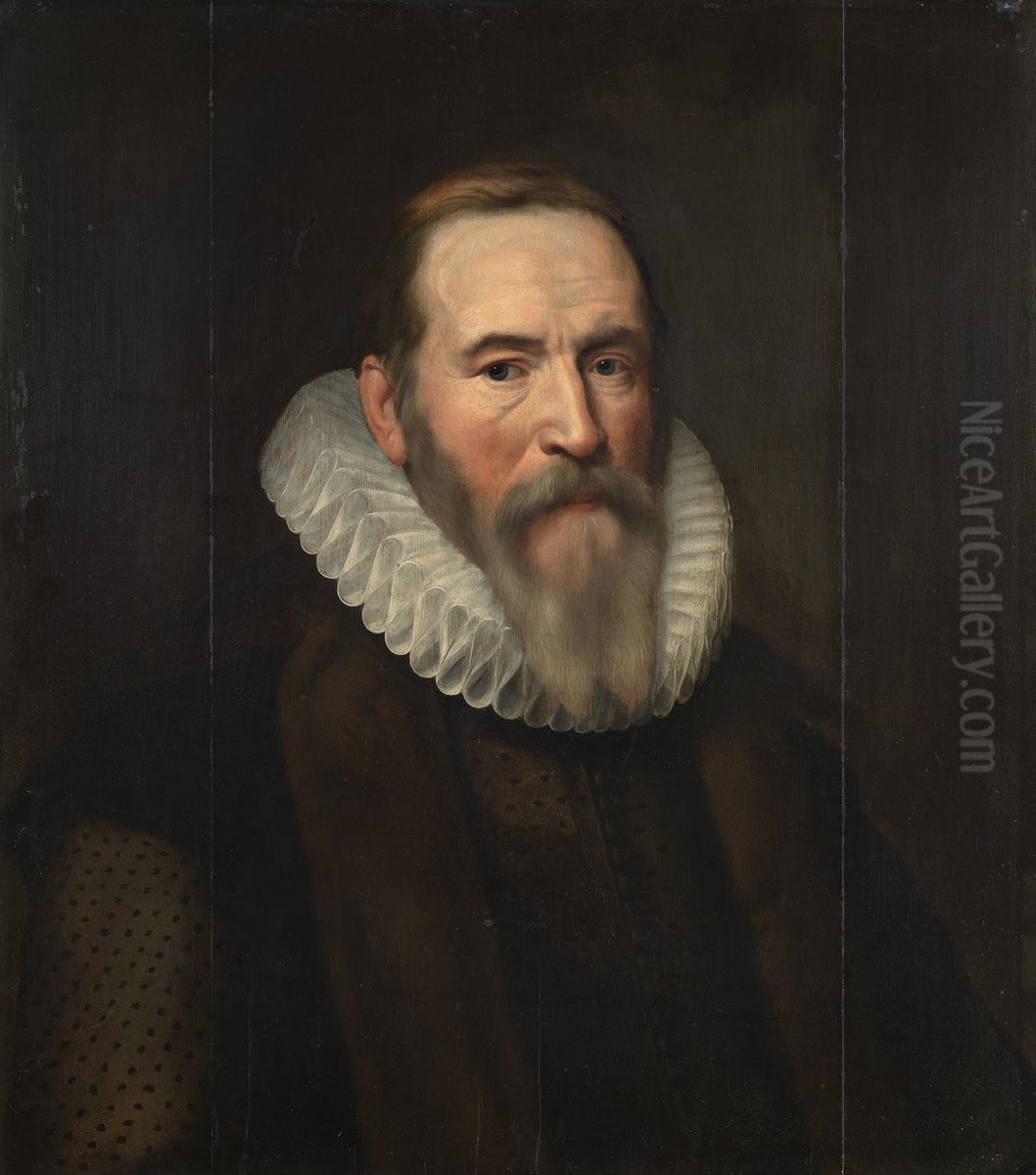 Johan van Oldenbarneveldt (1547-1619) Oil Painting by Michiel Jansz. van Mierevelt