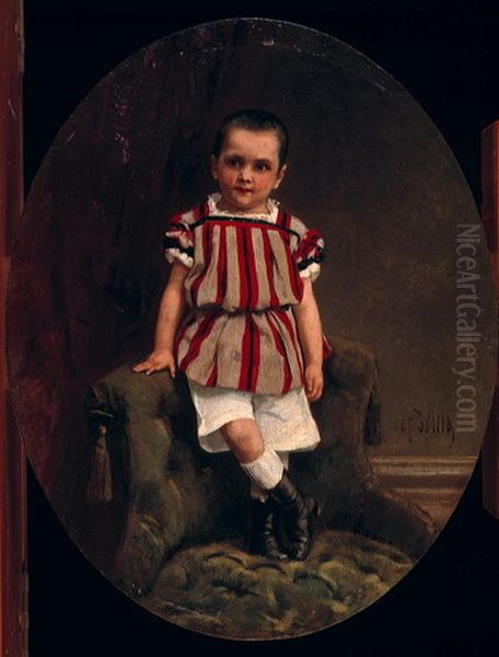 Cornelis Arnold Joseph Carel Spillenaar (1863-1869) op zevenjarige leeftijd Oil Painting by August Allebe