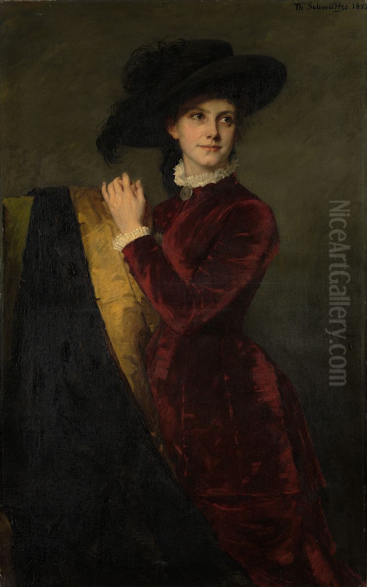 Catharina Josephina den Tex-Biben (1858-1889) Oil Painting by Therese Schwartze