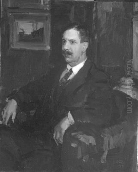 Portrait of J.M.P. Glerum Oil Painting by Isaac Lazarus Israels