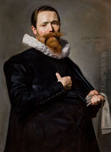 Portrait of an unknown man, age 37 Oil Painting by Frans Hals