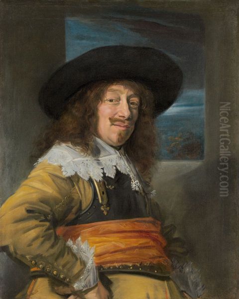 Portrat eines Mannes im Brustharnisch Oil Painting by Frans Hals