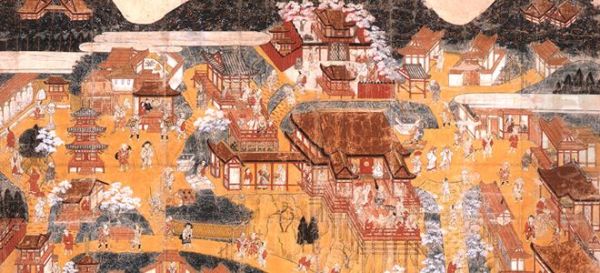 Kiyomizudera Sankei Mandala detail Oil Painting by unknown