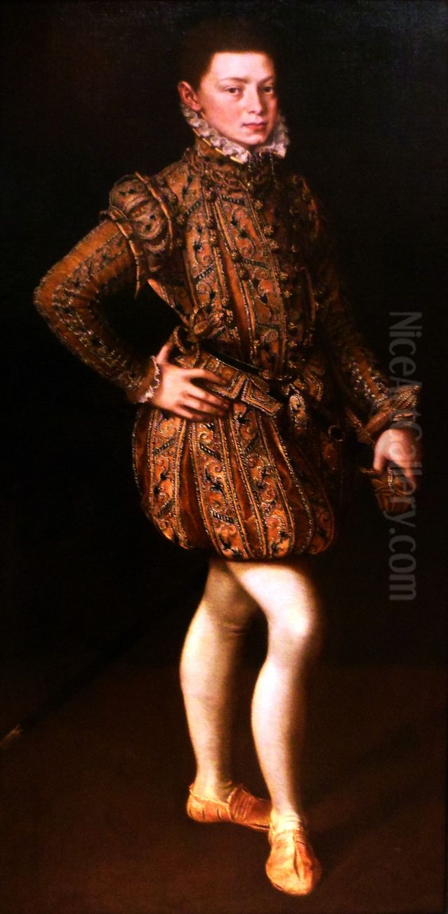 Don Juan de Austria a los catorce anos Oil Painting by Alonso Sanchez Coello
