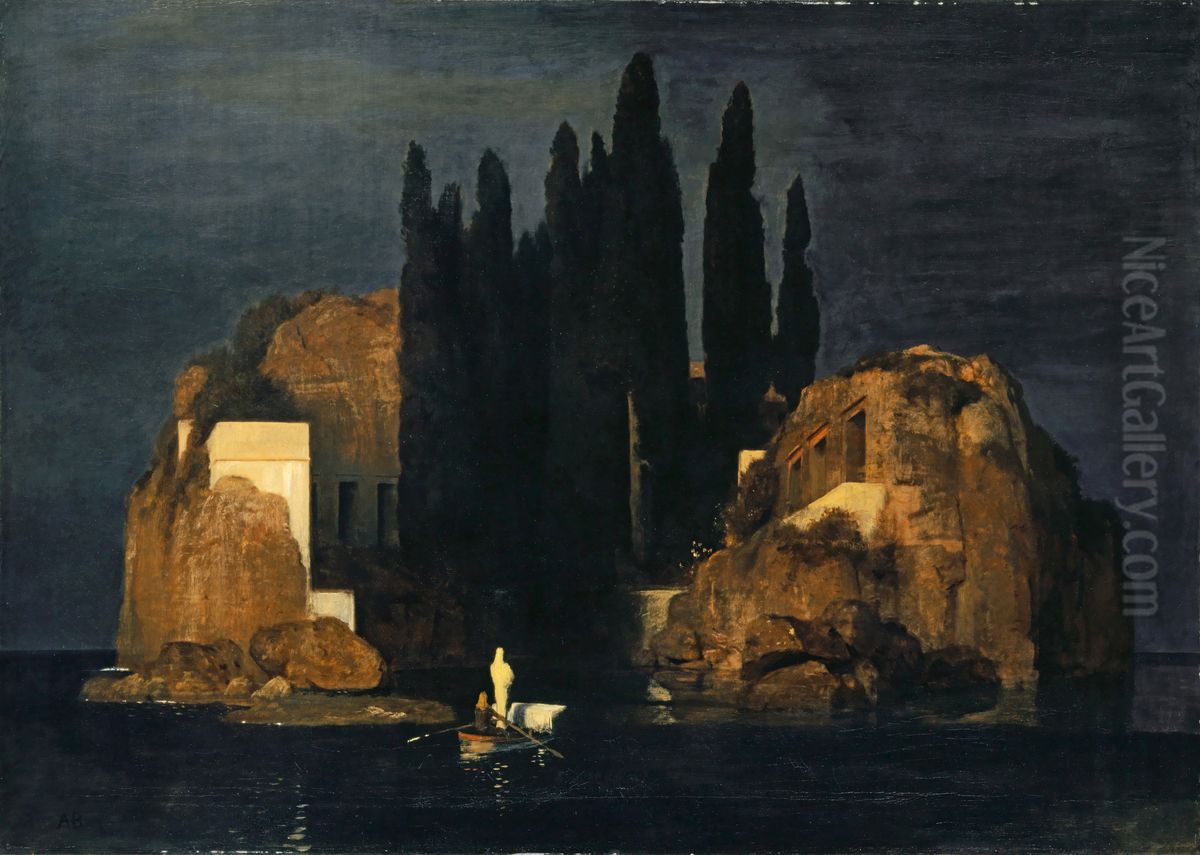 Die Toteninsel Oil Painting by Arnold Bocklin