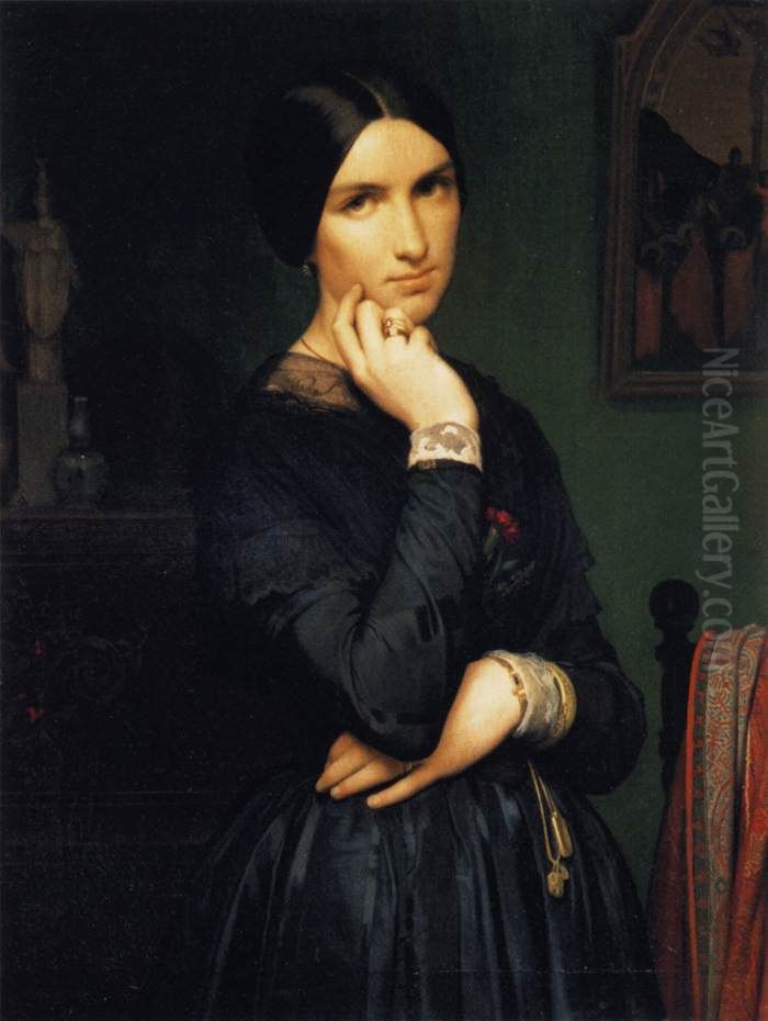 Madame Hippolyte Flandrin Oil Painting by Hippolyte Flandrin