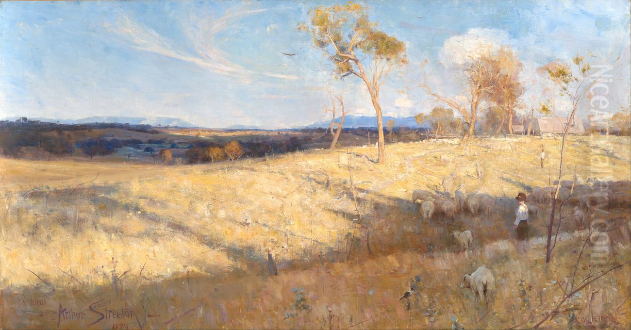 Golden summer, Eaglemont Oil Painting by Arthur Streeton