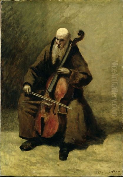 Le moine Oil Painting by Jean-Baptiste Camille Corot