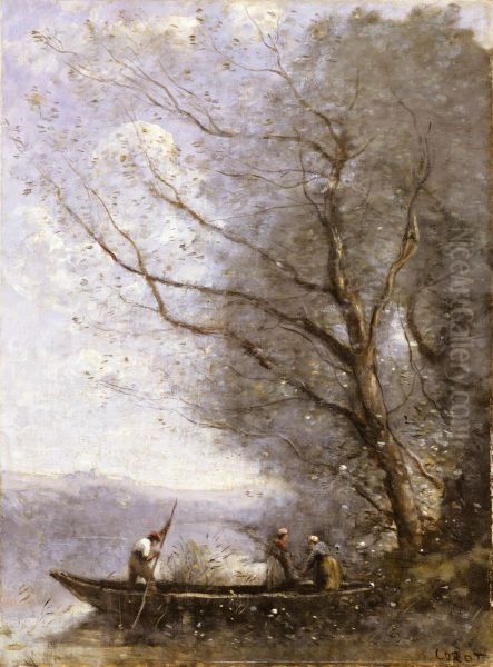 Le Batelier Oil Painting by Jean-Baptiste Camille Corot
