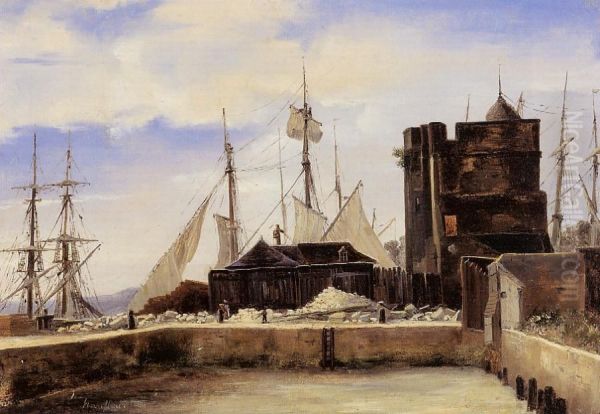 Honfleur Oil Painting by Jean-Baptiste Camille Corot