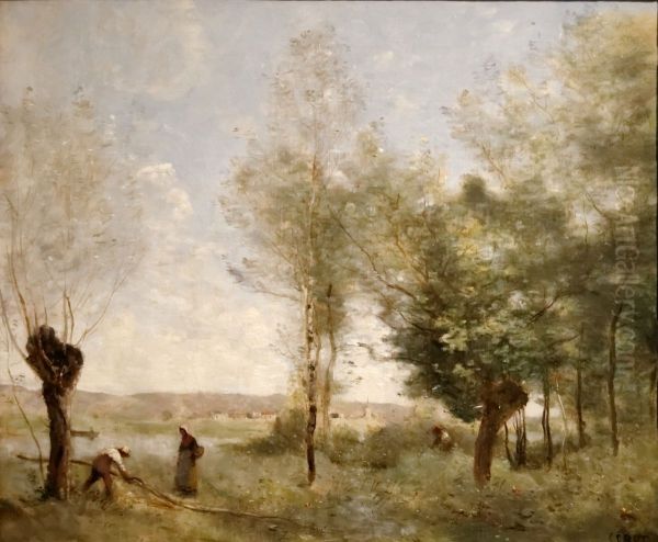Memory of Coubron Oil Painting by Jean-Baptiste Camille Corot