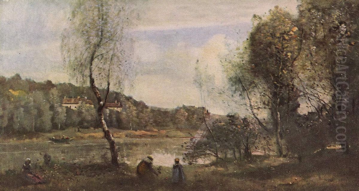 L'Etang de Ville-d'Avray Oil Painting by Jean-Baptiste Camille Corot