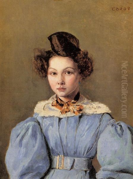 Portrait of Marie-Louise Laure Sennegon Oil Painting by Jean-Baptiste Camille Corot
