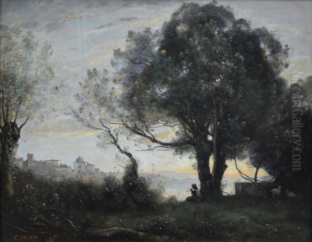 Souvenir de Castelgandolfo Oil Painting by Jean-Baptiste Camille Corot