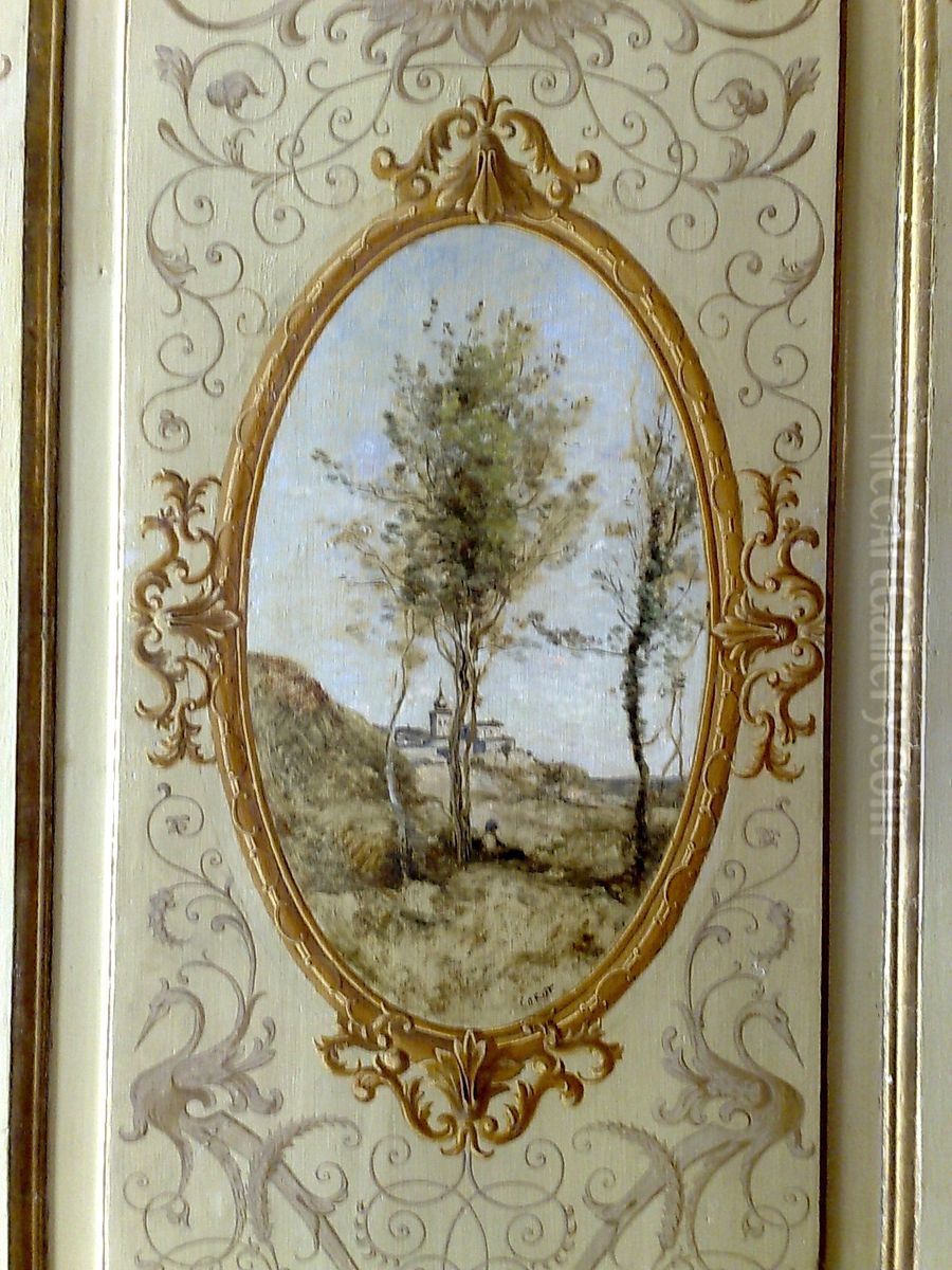 Medaillon Oil Painting by Jean-Baptiste Camille Corot