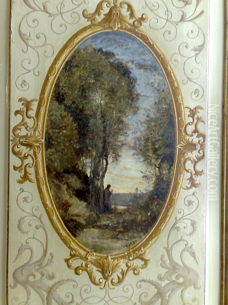 Medaillon Oil Painting by Jean-Baptiste Camille Corot