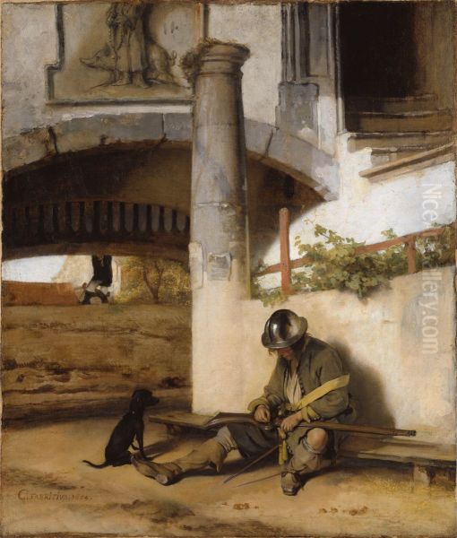 De schildwacht Oil Painting by Carel Fabritius