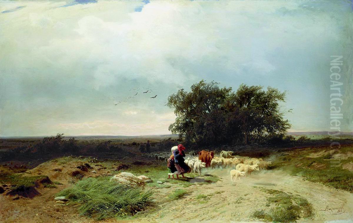 Return of the herd Oil Painting by Fyodor Vasilyev Return of the herd Oil Painting by Fyodor Vasilyev