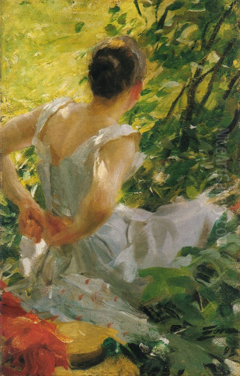 Woman getting dressed Oil Painting by Anders Zorn Woman getting dressed Oil Painting by Anders Zorn