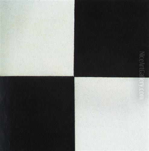 Four Squares Oil Painting by Kasimir Sevrinovitch Malevich