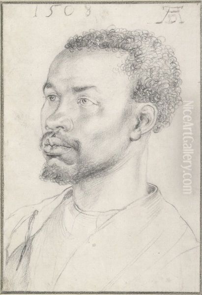 Head of an African Oil Painting by Albrecht Durer