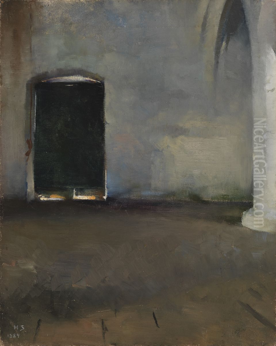 The Door Oil Painting by Helene Schjerfbeck