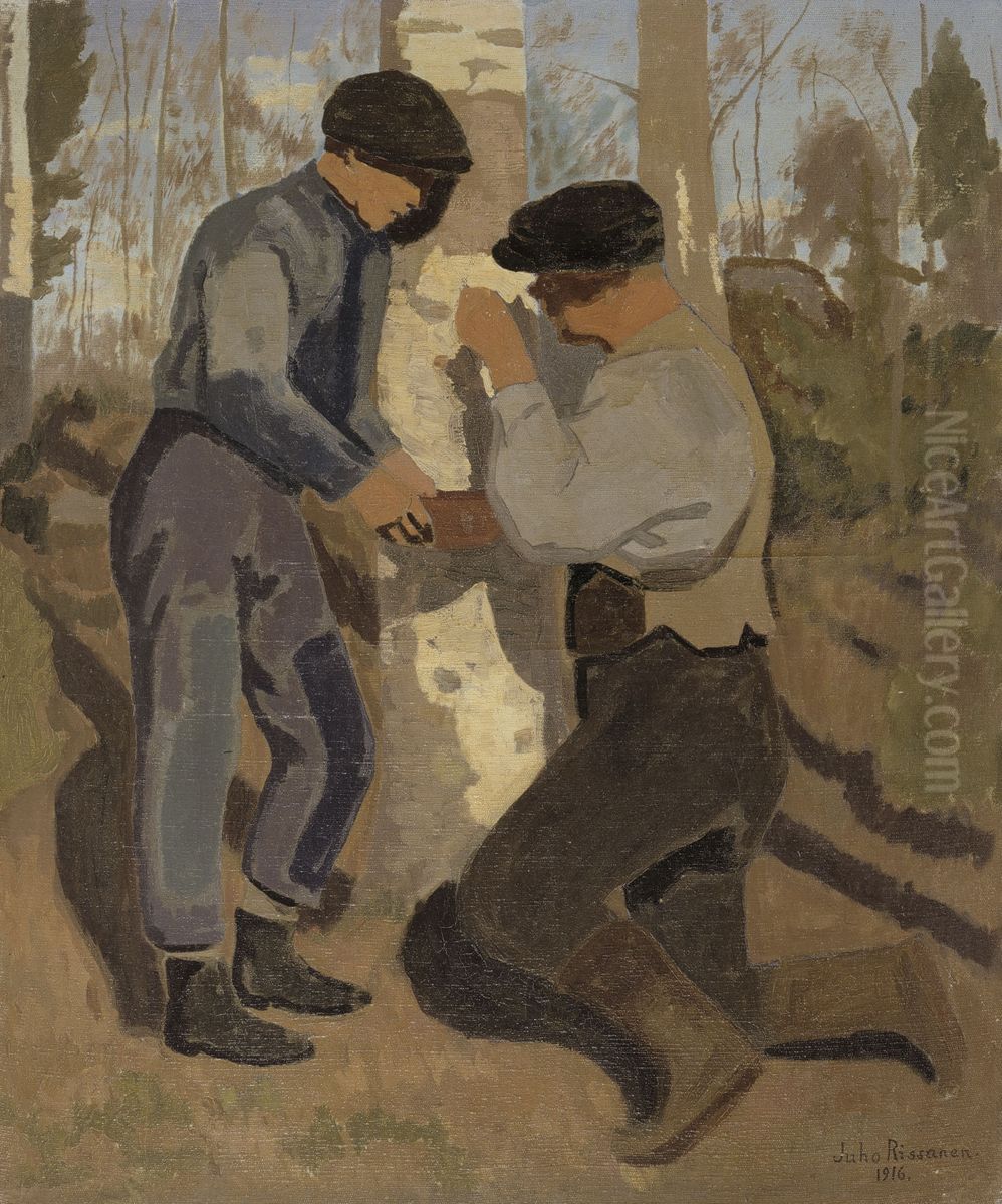 Savtappning Oil Painting by Juho Rissanen