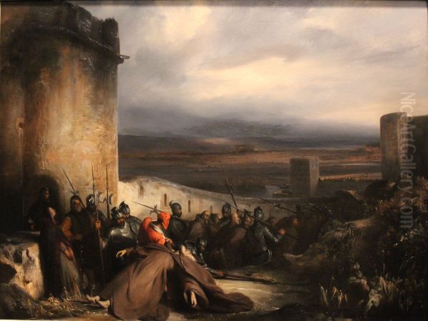 Les Cordeliers. Episode du siege de Metz Oil Painting by Laurent Charles Marechal