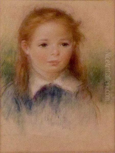 Portrait de fillette Oil Painting by Pierre-Auguste Renoir
