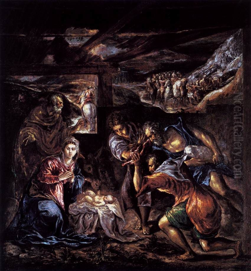 The Adoration of the Shepherds Oil Painting by El Greco