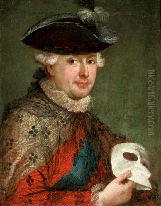 Portret Stanislawa Augusta z maska Oil Painting by Johann Baptist von Lampi the Elder