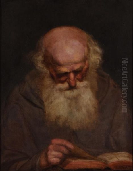 portrait of a Monk Oil Painting by Aleksander Kotsis