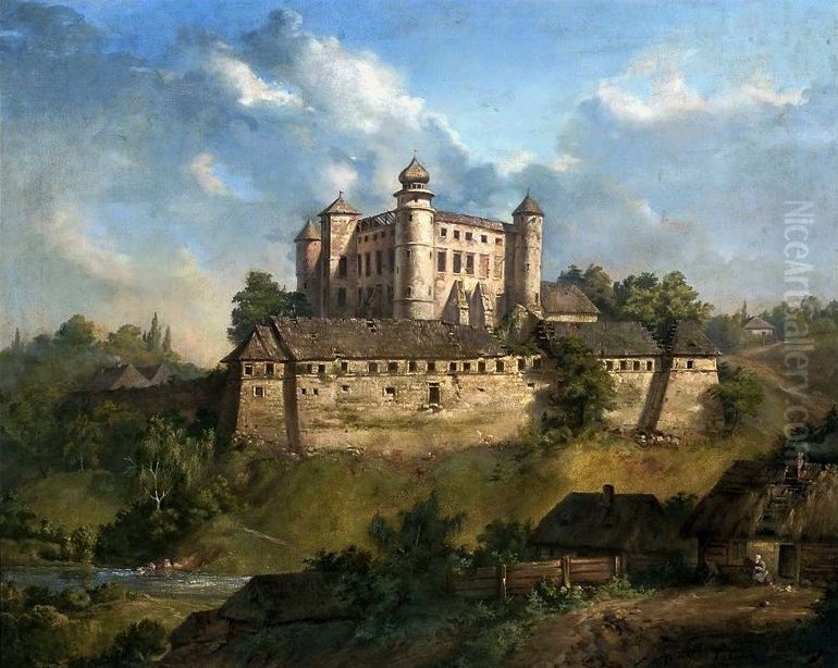 Castle in Wisnicz Oil Painting by Andrzej Grabowski