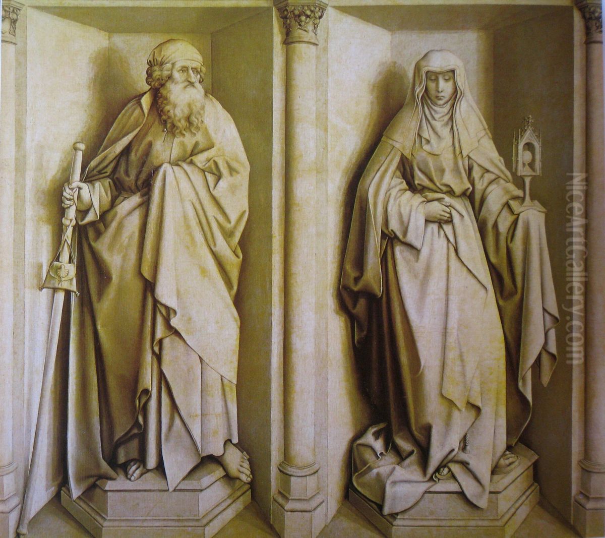Sant Jaume i Santa Clara Oil Painting by Robert Campin