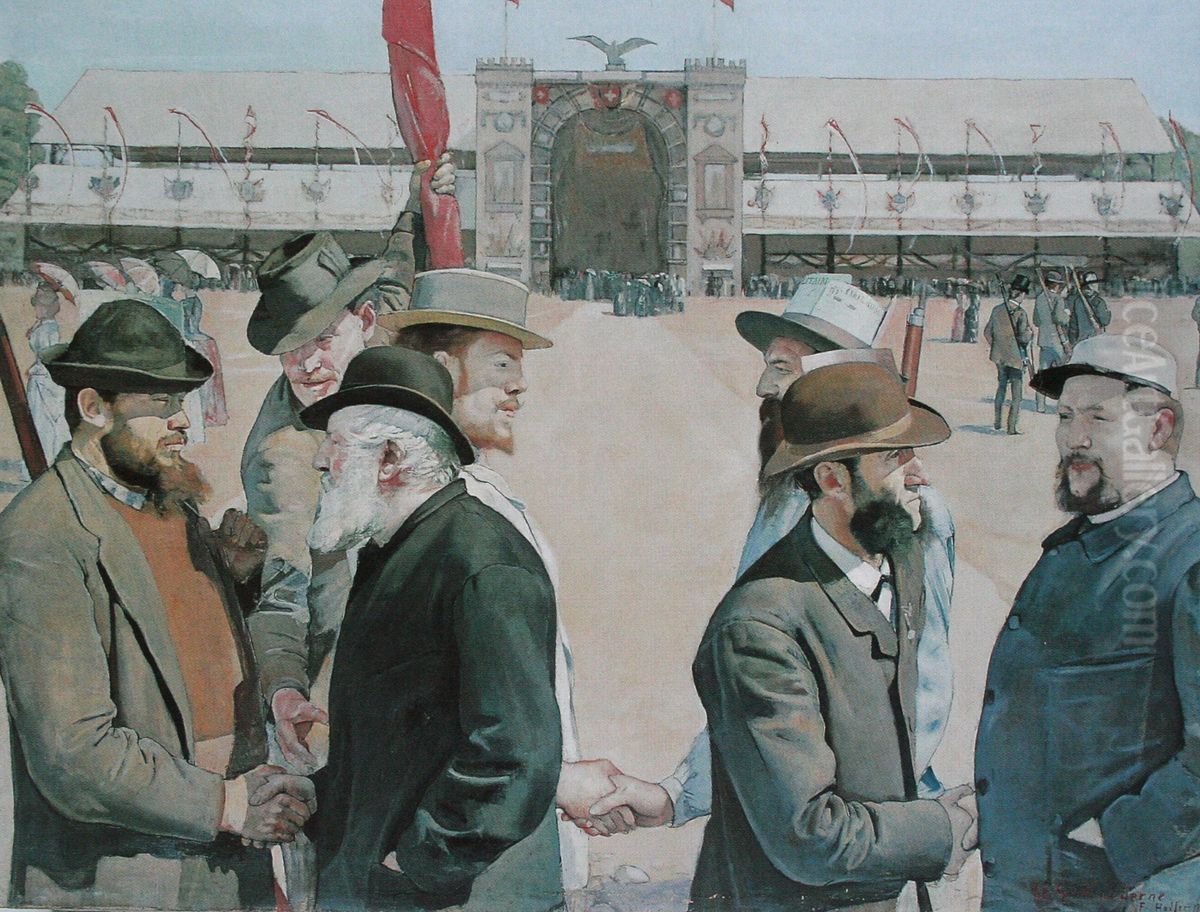 Le Grutli moderne Oil Painting by Ferdinand Hodler